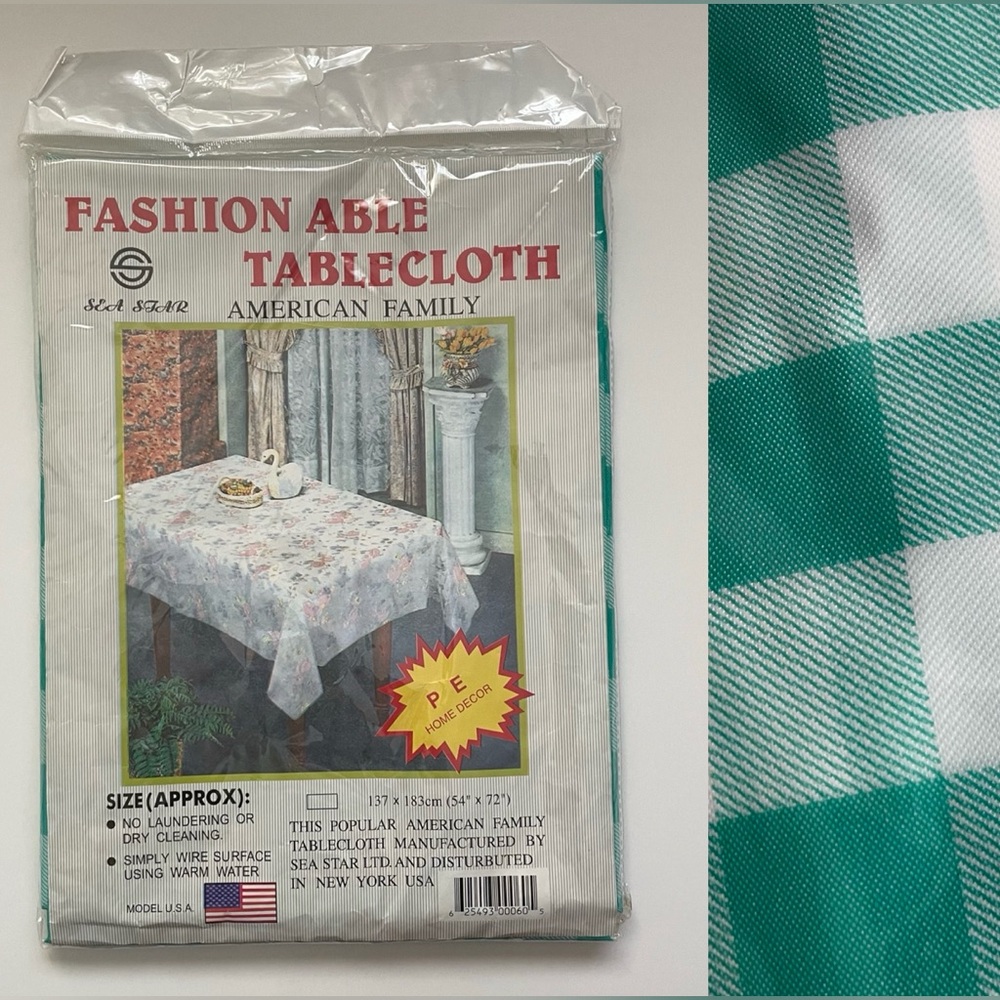 Vintage Checkered Gingham Tablecloth